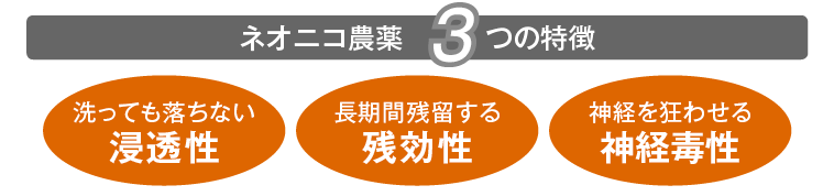 ネオニコ農薬3つの特徴