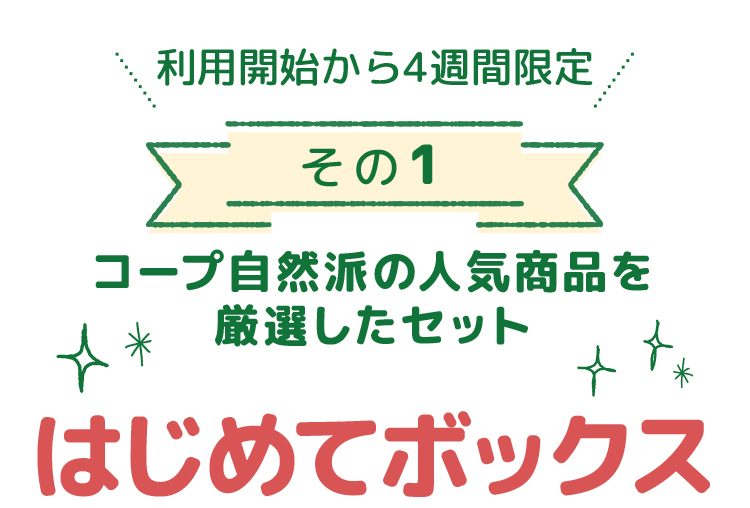 利用開始から4週間限定特典①はじめてボックス