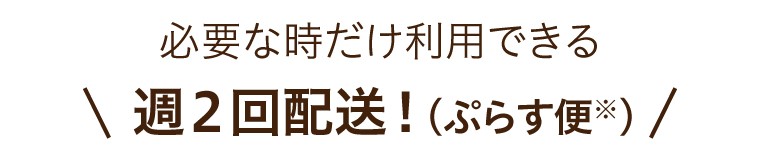 必要な時だけ利用できる週２回配送（ぷらす便）